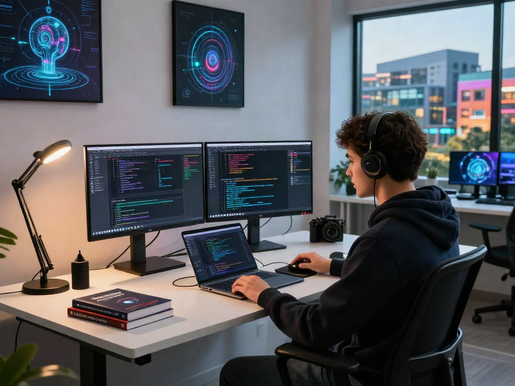 Innovative workspace showcasing AI software development with crush ai trends.