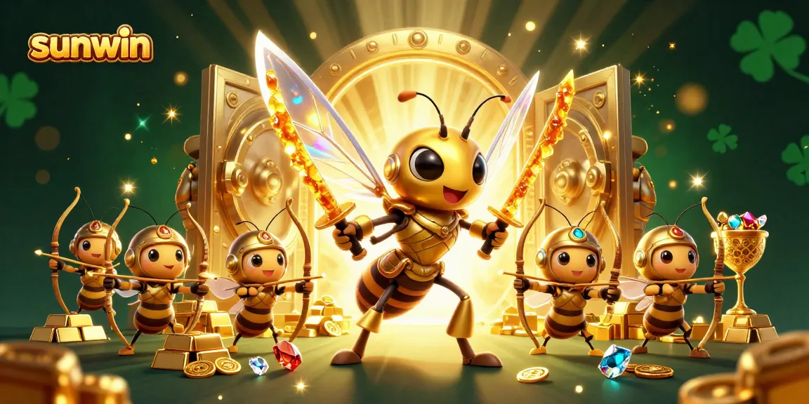 Bet on winning strategies at sunwin with a dynamic 3D casino illustration of a golden hornet.