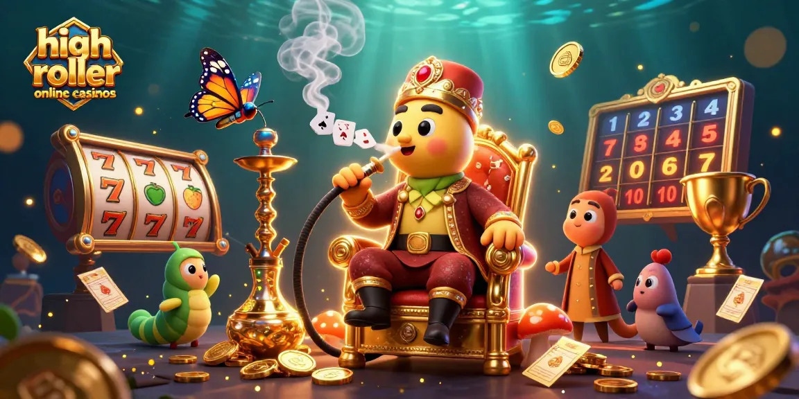 Experience the excitement of high roller online casinos with vibrant slot elements and magical characters.