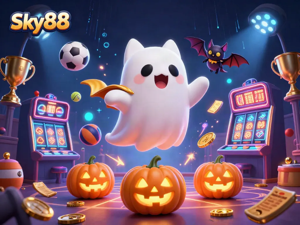 Sky88 offers thrilling betting experiences with dynamic sports action in a haunted casino setting.