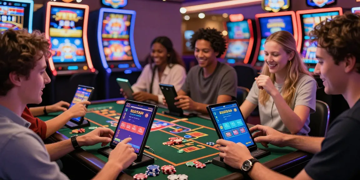 Players engaging with SLOT88 APK in an exciting casino atmosphere, showcasing vibrant gaming experience.